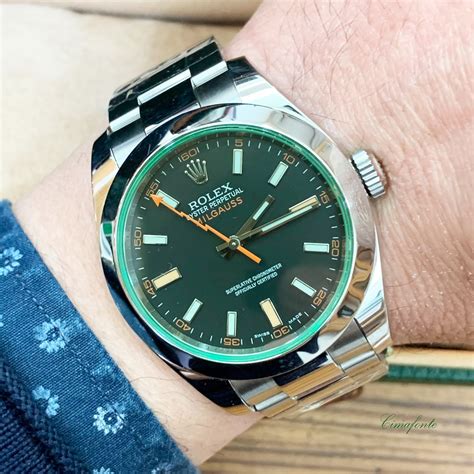 rolex milgauss vetro verde tipi|rolex milgauss blue.